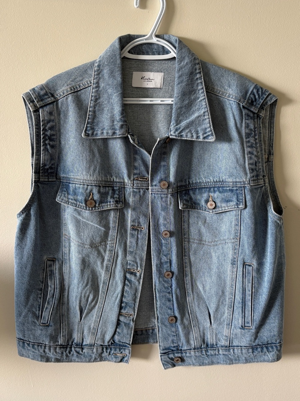 KanCan Light Blue Denim Sleeveless Vest